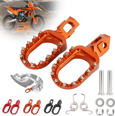RUTU Dirt Bike Foot Pegs CNC Anti-Skid Pedals Rests Compatible with Most Dirt Bike 125-530 SX SXF XC XCF 2016-2025 TE150 FE501 FS450 TC250 TX125 FX300 18-23 Footpegs,Orange in Saudi Arabia