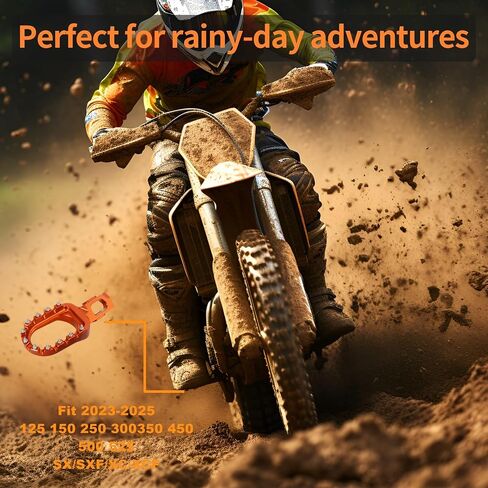 RUTU Dirt Bike Foot Pegs CNC Anti-Skid Pedals Rests Compatible with Most Dirt Bike 125-530 SX SXF XC XCF 2016-2025 TE150 FE501 FS450 TC250 TX125 FX300 18-23 Footpegs,Orange in Saudi Arabia