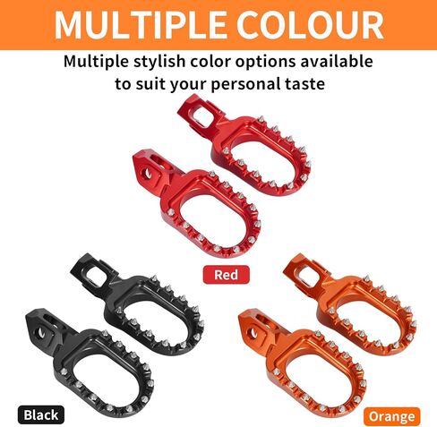 RUTU Dirt Bike Foot Pegs CNC Anti-Skid Pedals Rests Compatible with Most Dirt Bike 125-530 SX SXF XC XCF 2016-2025 TE150 FE501 FS450 TC250 TX125 FX300 18-23 Footpegs,Orange in Saudi Arabia