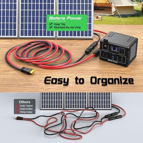 12AWG 10FT XT60 Solar Cable, XT60 Extension Charge Extension Cable with Solar Connectors Caps, Combined Wire Solar Panel Connector to XT60 Adapter Cable for Portable Power Station in Kuwait