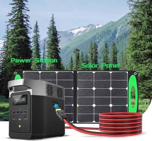 12AWG 10FT XT60 Solar Cable, XT60 Extension Charge Extension Cable with Solar Connectors Caps, Combined Wire Solar Panel Connector to XT60 Adapter Cable for Portable Power Station in Kuwait
