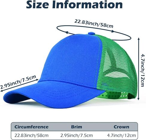 5 حزمة تسامي قبعات شاحنة فارغة ، شبكات البيسبول قبعات كبيرة لتصنيع DIY قبعة Snapback عادية ، ألوان متنوعة in Kuwait