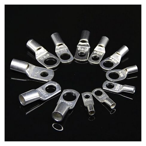 100pcs SC6-SC25 Tinned Copper Ring Bare Crimp Terminal Lug Battery Electric Welding Wire Connector Set SC6-6 16-8 Automotive in Kuwait