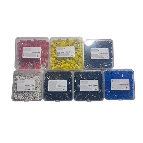 100 Pcs Boxed Plastic Box E0508​​ E7508 E1008 E1508 E2508 E4009 E6012 E10-12 Wire End Crimp Terminal PVC Insulated (Color : E4009 Grey) in Kuwait