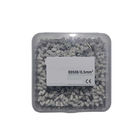 100 Pcs Boxed Plastic Box E0508​​ E7508 E1008 E1508 E2508 E4009 E6012 E10-12 Wire End Crimp Terminal PVC Insulated (Color : E4009 Grey) in Kuwait