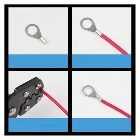 100 PCS OT-1.5 OT-2.5 OT-5.5 10AWG 12AWG 14AWG 16AWG Open Copper Crimp Terminal Lug AWG 6-2 Battery Cable Connector (Color : OT2.5-4(16-14AWG M4), Size : 100PCS) in Kuwait