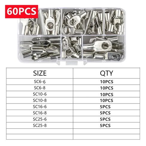 60 pcs sc bare styned rem rem terminal lug cable terminal terminal battle spleder cript concector tube kit kit in Kuwait
