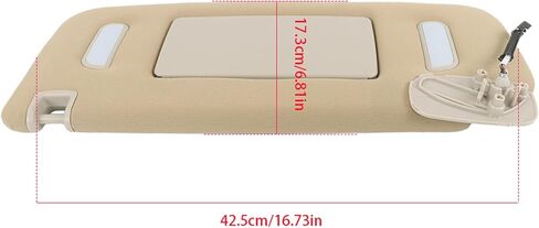 Gray Driver Side Sun Visor with Mirror Replacement for Escalade Suburban Avalanche Tahoe Silverado Sierra Yukon XL 2007-2014 22850306 in Saudi Arabia