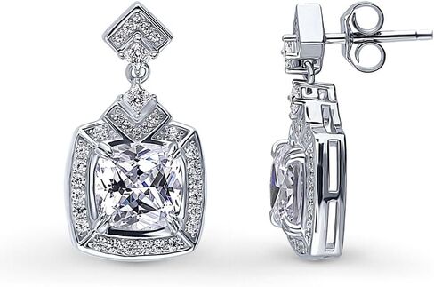 Berricle Sterling Silver Arrow Zirconia CZ CZ Halo Mashion Necklace and Accoring for Women ، Rhodium Plated in Saudi Arabia