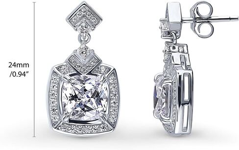 Berricle Sterling Silver Arrow Zirconia CZ CZ Halo Mashion Necklace and Accoring for Women ، Rhodium Plated in Saudi Arabia