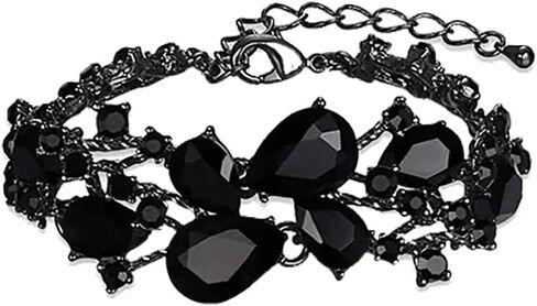 Crystal Bridal Jewelry Set, Floral Statement Necklace, Earrings, Bracelet, Wedding Accessories in Kuwait