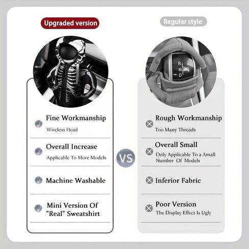 Yajeea Halloween Gear Shift Hoodie - Universal 2 "Car Gear Shift Cover ، Wharing Polyester Sefleton Shifter Hoodie لزيارة السيارة الداخلية المخيفة in Saudi Arabia