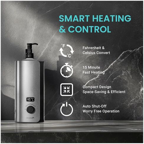 Massage Oil Warmer for Pro Spa Massage, Home Lotion Warmer with Aluminum Bottle Pump Set, Plug-in Oil Heater Beauty Salon Treatment Equipment, Light Wood in Kuwait