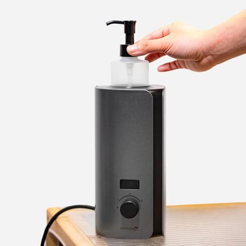 Massage Oil Warmer for Pro Spa Massage, Home Lotion Warmer with Aluminum Bottle Pump Set, Plug-in Oil Heater Beauty Salon Treatment Equipment, Light Wood in Kuwait