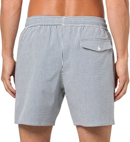 Lacoste Men's Striped Seersucker Swim Trunks in Saudi Arabia