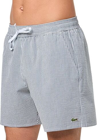 Lacoste Men's Striped Seersucker Swim Trunks in Saudi Arabia