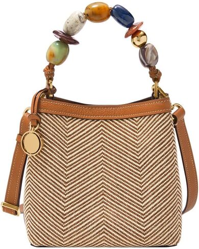 Fossil Jessie Leather Patchwork Small Bucket Crossbody Bag in Saudi Arabia