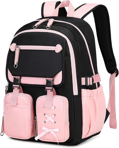MOONBABY Girls Backpack with Lunch Box & Pencil Case for Kids Teens Bookbag for Elementary Primary Middle High School Daypack（Purple-3pcs in Saudi Arabia