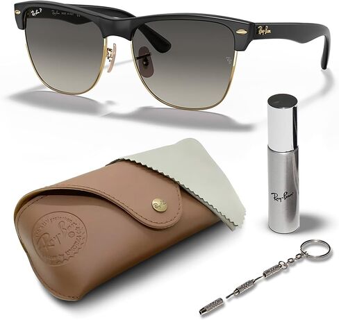 نظارة شمسية Ray-Ban RB4175 CLUBMASTER كبيرة الحجم مربعة الشكل مع مجموعة نظارات - ملاءمة عالية - نظارة شمسية مربعة مثالية للارتداء الرسمي والعادي in Saudi Arabia