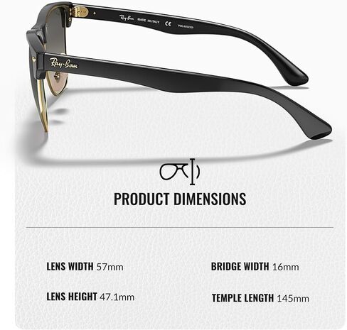 نظارة شمسية Ray-Ban RB4175 CLUBMASTER كبيرة الحجم مربعة الشكل مع مجموعة نظارات - ملاءمة عالية - نظارة شمسية مربعة مثالية للارتداء الرسمي والعادي in Saudi Arabia