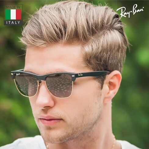 نظارة شمسية Ray-Ban RB4175 CLUBMASTER كبيرة الحجم مربعة الشكل مع مجموعة نظارات - ملاءمة عالية - نظارة شمسية مربعة مثالية للارتداء الرسمي والعادي in Saudi Arabia