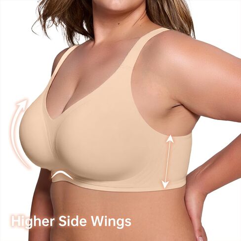 حمالة صدر لاسلكية بتغطية كاملة ودعم سلس لرفع حمالات الصدر للنساء بدون أسلاك داخلية مريحة ورقبة على شكل حرف V حمالة صدر يومية in Kuwait