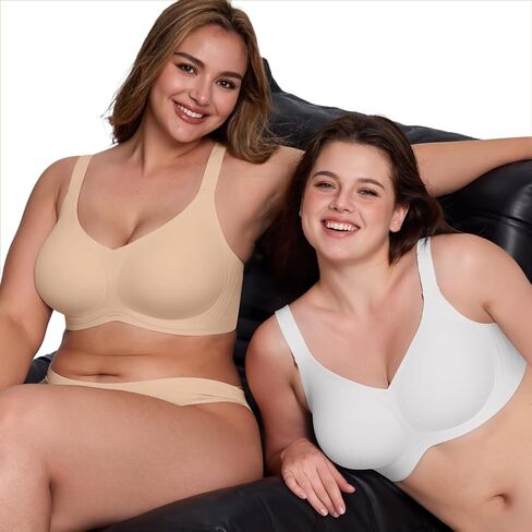 حمالة صدر لاسلكية بتغطية كاملة ودعم سلس لرفع حمالات الصدر للنساء بدون أسلاك داخلية مريحة ورقبة على شكل حرف V حمالة صدر يومية in Kuwait