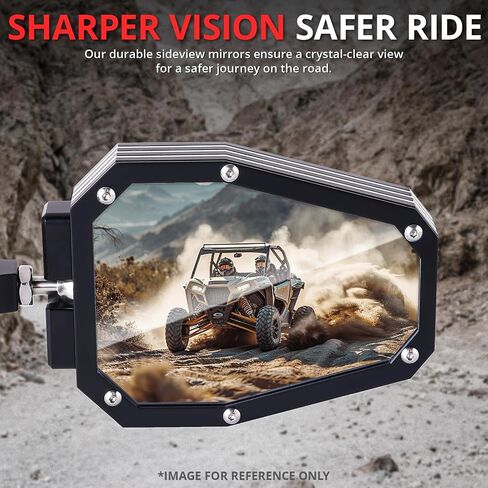 DNA Motoring Pront Pront من Mirror UTV Sideview Mirror ، أسود ، متوافق مع هوندا كاواساكي سوزوكي ياماها UTV (SXS) ، 1.75 "2" المشبك ، نمط المستطيل ، MP-MR-U002 in Kuwait