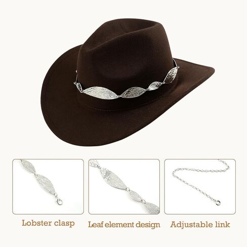 Docila Western Belt Hat Band Women Cowboy Chain Band Band Chain Band Band Chain Band Band Band Band Chain Band Band Band Band Band Cowboy Cowgirl Hat Straps Art Bress Weistband Rodeo Outsities Excesssories in Kuwait