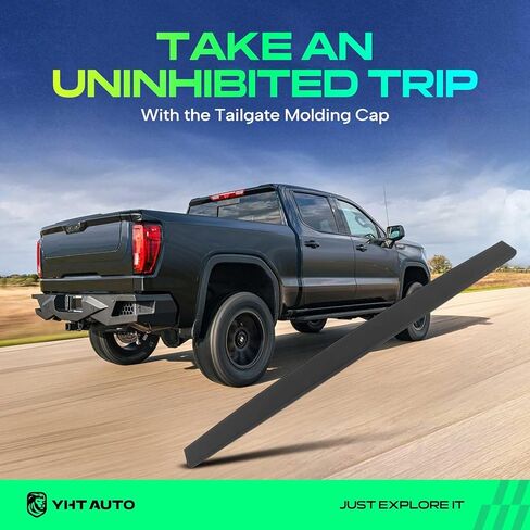 YHTAUTO Tailgate Molding Cap Fit for Chevrolet Colorado 2015-2022 & GMC Canyon 2015-2022| Textured Black Rear Upper Side Tailgate Top Cap Protector Molding Trim Cover in Saudi Arabia