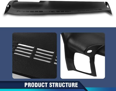 غطاء لوحة المعلومات Pit66 متوافق مع 2002-2006 Chevy Avalanche/Fit 2001-2006 GMC Yukon/XL Denali/Fit Chevy Silverado 3500/GMC Sierra 3500 Dash Panel Black in Saudi Arabia