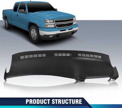 غطاء لوحة المعلومات Pit66 متوافق مع 2002-2006 Chevy Avalanche/Fit 2001-2006 GMC Yukon/XL Denali/Fit Chevy Silverado 3500/GMC Sierra 3500 Dash Panel Black in Saudi Arabia