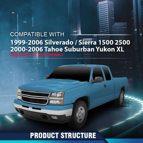 غطاء لوحة المعلومات Pit66 متوافق مع 2002-2006 Chevy Avalanche/Fit 2001-2006 GMC Yukon/XL Denali/Fit Chevy Silverado 3500/GMC Sierra 3500 Dash Panel Black in Saudi Arabia
