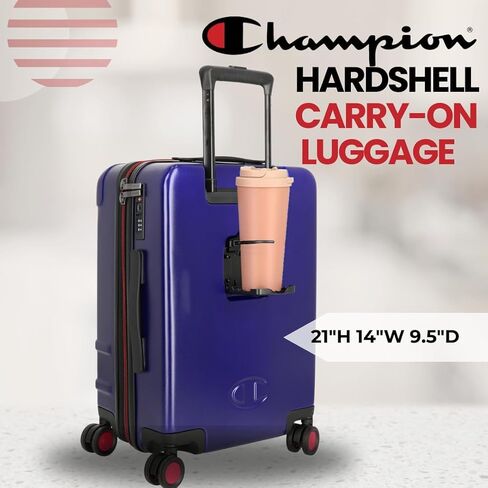 Champion 3-Piece Luggage Set - 21" 25" 29" Hardshell Suitcases with 8 Spinner Wheels - Expandable Carry-On & Checked Luggage - Durable ABS Material - Airline Approved - With TSA Lock - Black in Saudi Arabia
