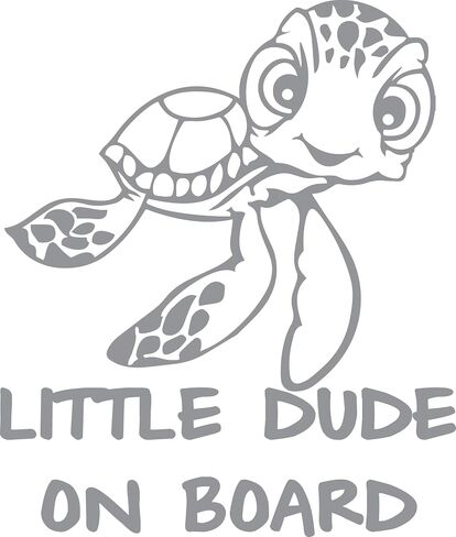 Little Dude on Board (Squirt) Die-Cut Vinyl Decal - (Size: 6 inch X 4 inch Color: You Choose) - for Car, Truck, Windows, RV, Trailers, Bumpers, Laptop, Lockers, etc. (Cool Blue) in Saudi Arabia