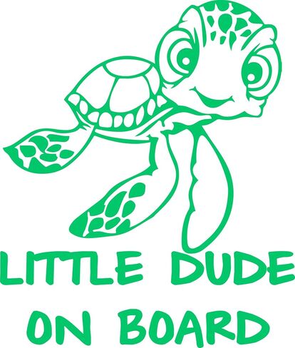 Little Dude on Board (Squirt) Die-Cut Vinyl Decal - (Size: 6 inch X 4 inch Color: You Choose) - for Car, Truck, Windows, RV, Trailers, Bumpers, Laptop, Lockers, etc. (Cool Blue) in Saudi Arabia