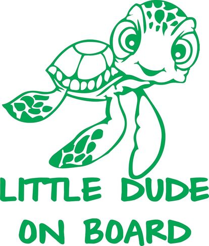 Little Dude on Board (Squirt) Die-Cut Vinyl Decal - (Size: 6 inch X 4 inch Color: You Choose) - for Car, Truck, Windows, RV, Trailers, Bumpers, Laptop, Lockers, etc. (Cool Blue) in Saudi Arabia