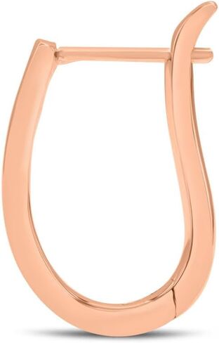 TimeLess Classics 10K Gold Natural Diamond Channel Set U-Shape Huggie Hoop Earrings For Ladies - 0.25 CTW | Color J-K | Clarity I2-I3 in Kuwait