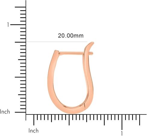 TimeLess Classics 10K Gold Natural Diamond Channel Set U-Shape Huggie Hoop Earrings For Ladies - 0.25 CTW | Color J-K | Clarity I2-I3 in Kuwait