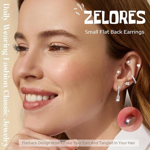 Hypoallergenic Gold Huggie Hoop Earrings Flat Back Earrings for Women Men Stainless Steel Cartilage Hoop Stud Earring Set for Multiple Piercing Small Flatback Tragus Helix Piercing Jewelry for Sensitive Ears in Saudi Arabia