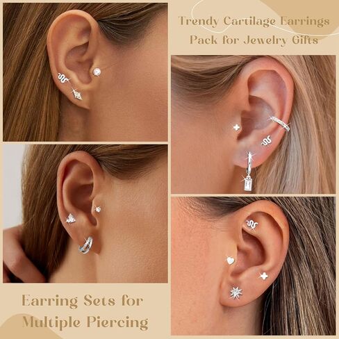 Hypoallergenic Gold Huggie Hoop Earrings Flat Back Earrings for Women Men Stainless Steel Cartilage Hoop Stud Earring Set for Multiple Piercing Small Flatback Tragus Helix Piercing Jewelry for Sensitive Ears in Saudi Arabia