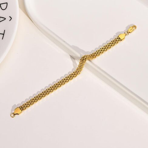 18k Gold Solid Mesh Bracelet With Adjustable Winding Chain, Popcorn, High-End Jewelry, Ladies' Gift in Saudi Arabia