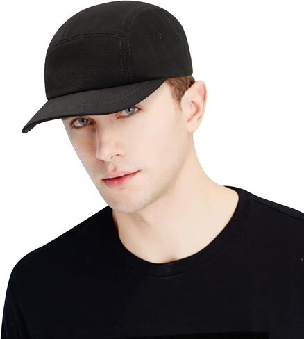 Clakllie Short Brim Baseball Fitted Cap Fashion 5 Panel Camp Caps Low Profile Dad Hat Snapback Hip Hop Cap Trucker Hats in Kuwait