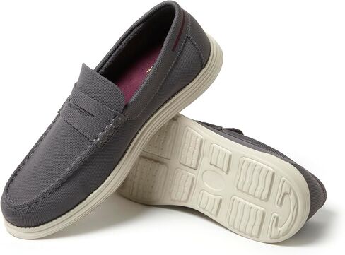 Dearfoams Men's Rollins تنزلق على آلة خفيفة الوزن مريحة قابلة للغسل مع دعم القوس loafer in Kuwait