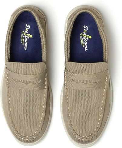Dearfoams Men's Rollins تنزلق على آلة خفيفة الوزن مريحة قابلة للغسل مع دعم القوس loafer in Kuwait