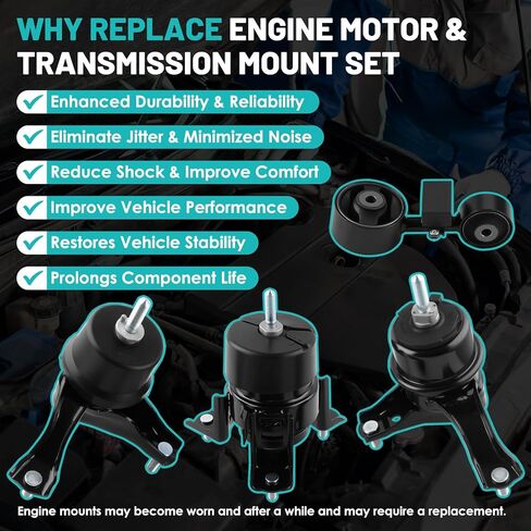 حامل محرك المحرك وحامل ناقل الحركة مجموعة من 3 قطع تناسب شيفروليه أفيو، Aveo5، لبونتياك G3 Wave Wave5 L4 1.6L مجموعة حامل ناقل الحركة اليدوي #A5350HY A5351 A5378 in Kuwait