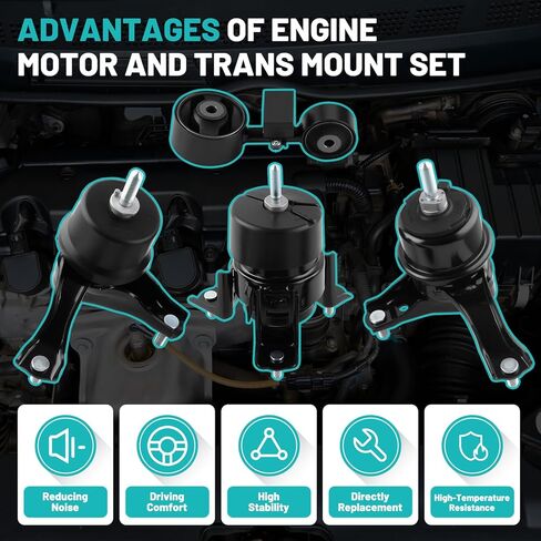 حامل محرك المحرك وحامل ناقل الحركة مجموعة من 3 قطع تناسب شيفروليه أفيو، Aveo5، لبونتياك G3 Wave Wave5 L4 1.6L مجموعة حامل ناقل الحركة اليدوي #A5350HY A5351 A5378 in Kuwait