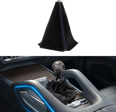 Car Shift Boot Cover, Shifter Boot Cover, Gear Gaiter Cover Auto Shift Boot Sleeve Protector, Suede Leather Shift Knob Boot Dust Cover Universal for Manual/Automatic Shift Knob (Red/Red) in Saudi Arabia