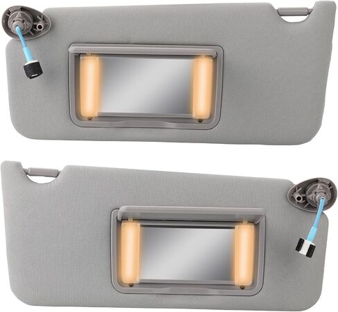 Left Driver and Right Passenger Side Sun Visor with Light and Mirror Compatible with Honda Accord 2008-2017 Gray Sunvisor Replacement for 83280-TA5-A71ZA 83280-TA5-A51ZA 83230TA0A91ZA in Saudi Arabia