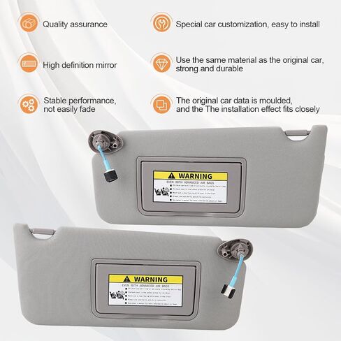Left Driver and Right Passenger Side Sun Visor with Light and Mirror Compatible with Honda Accord 2008-2017 Gray Sunvisor Replacement for 83280-TA5-A71ZA 83280-TA5-A51ZA 83230TA0A91ZA in Saudi Arabia